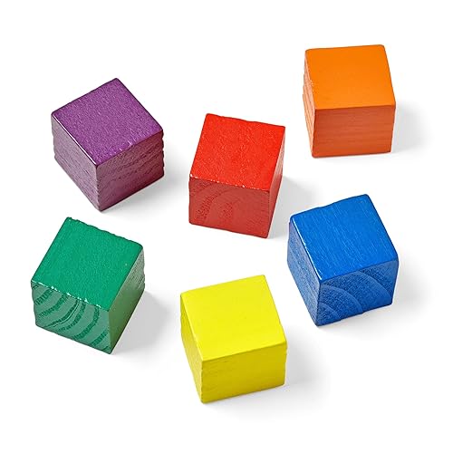 Miniatura 5 de hand2mind Bloques de madera, cubos de conteo para matemáticas infantiles, bloques de 1 pulgada para manualidades preescolares, manipuladores de