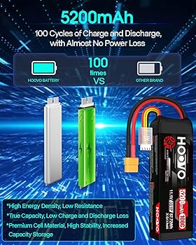 HOOVO 3S Lipo Battery, 11.1V 5200mAh 100C Lipo Battery