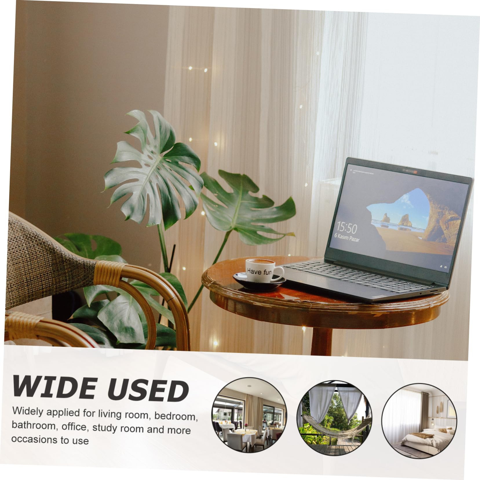 TOPBATHY 8pièces Embrasses à Rideaux Magnétiques Coton Et Lin Lot de Attaches Décoratives pour Fenêtres Pratiques Et Idéales pour Salon Bureau Et Chambre