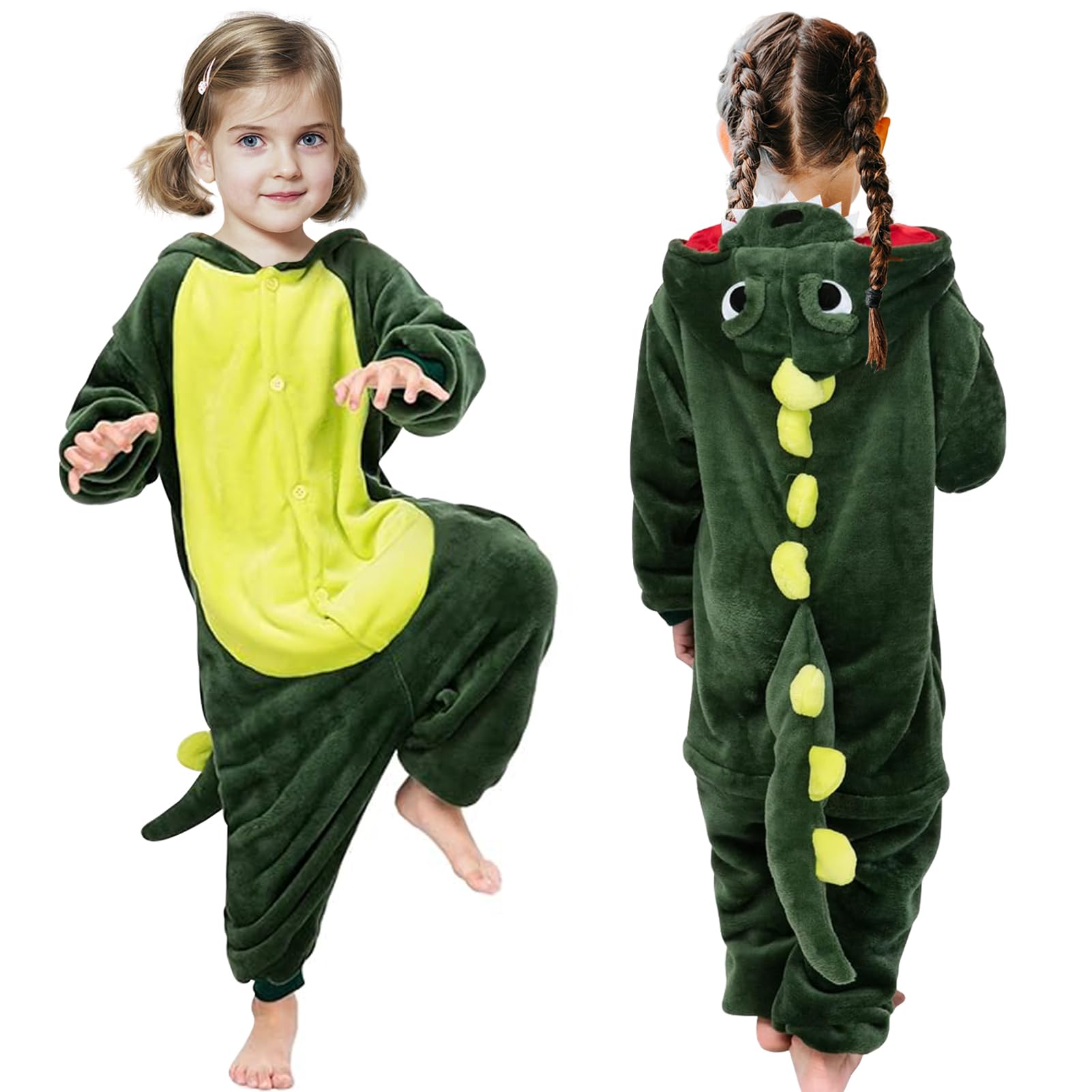 MAXHJX Disfraz de Dinosaurio Niño: Mono de Disfraz de Animal para Niños y Niñas - Disfraz Dinosaurios Carnaval Halloween Niño