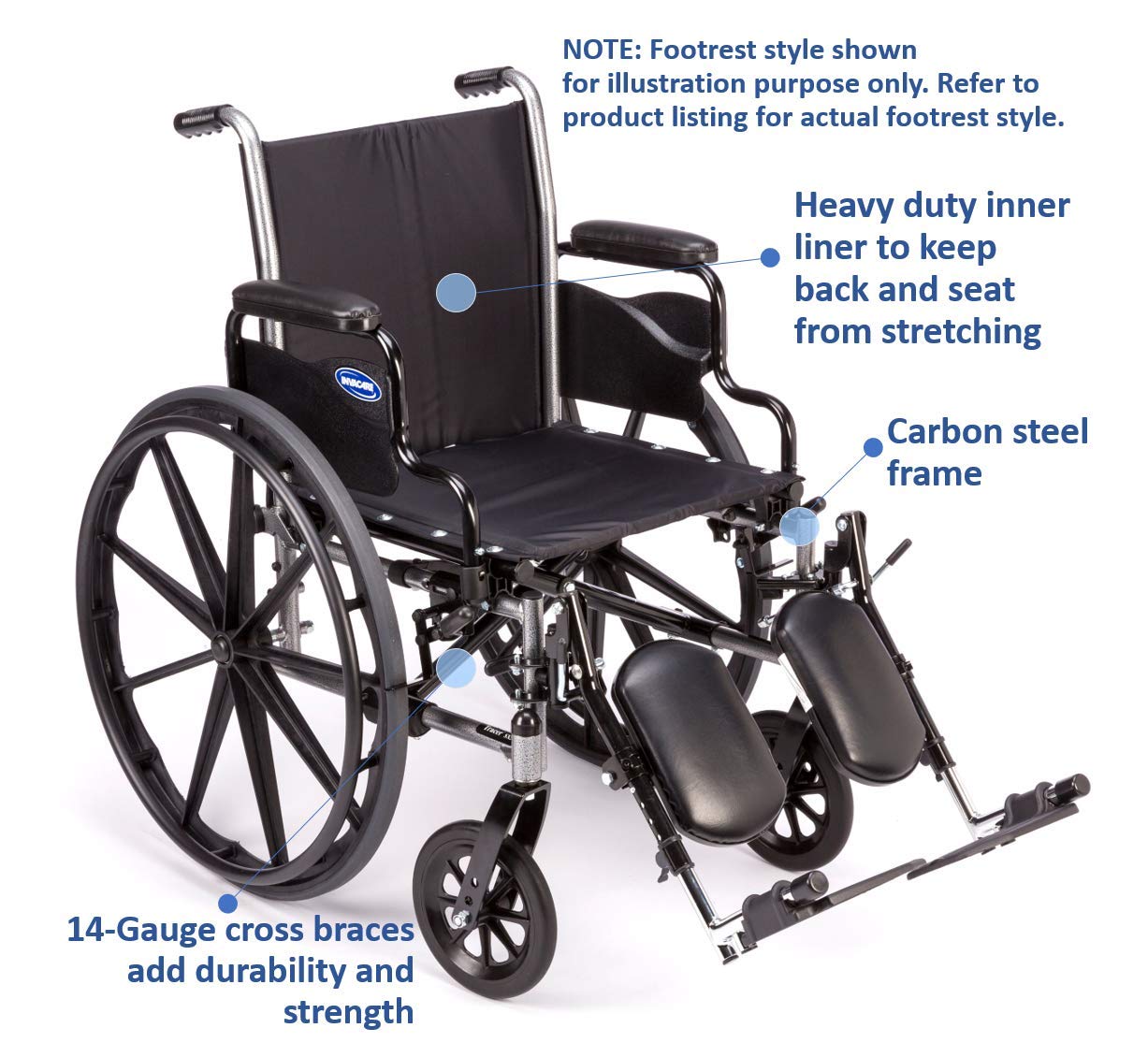 Invacare Tracer SX5 Wheelchair for Adults | Everyday Folding | 22 Inch Seat | Footrests & Desk Arms: Industrial & Scientific