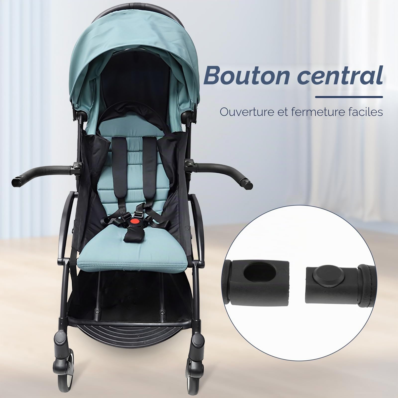 Barre pare-chocs pour poussette réglable en angle, poignée de poussette multifonctionnelle, poignée de barre pare-chocs amovible pour poussette de bébé