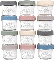 Vista 11 de WeeSprout Tarros de vidrio para almacenamiento de alimentos para bebés con tapas (4 onzas, 6 unidades) para aperitivos, puré, recipientes pequeños