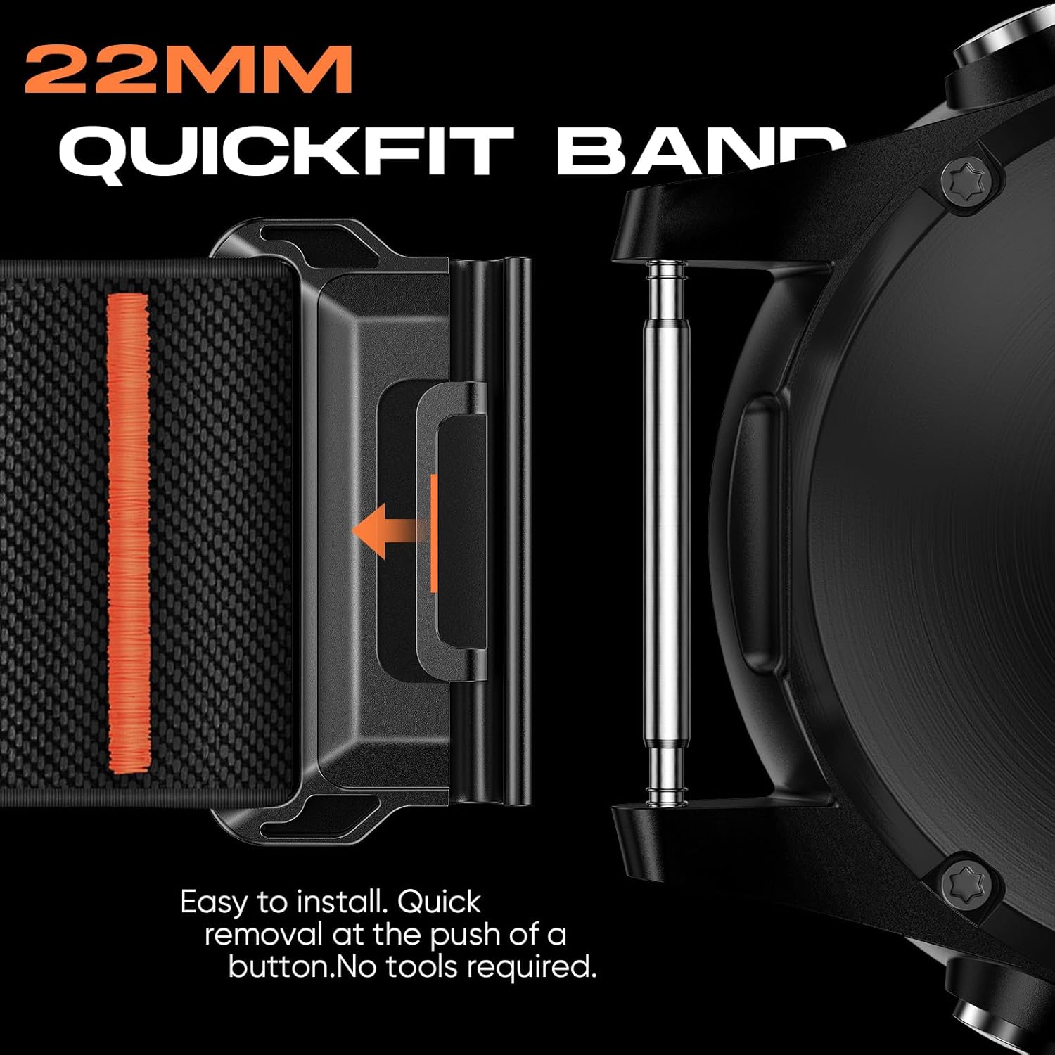 Suitisbest 22mm Quickfit Nylon Bands Compatible for Garmin Watch Band Fenix 5/Fenix 6/Fenix 7/Fenix 8 Fenix E 47mm/Fenix 5 Plus/Fenix 6 Pro/Fenix 7 Pro/Forerunner 935 - Image 3