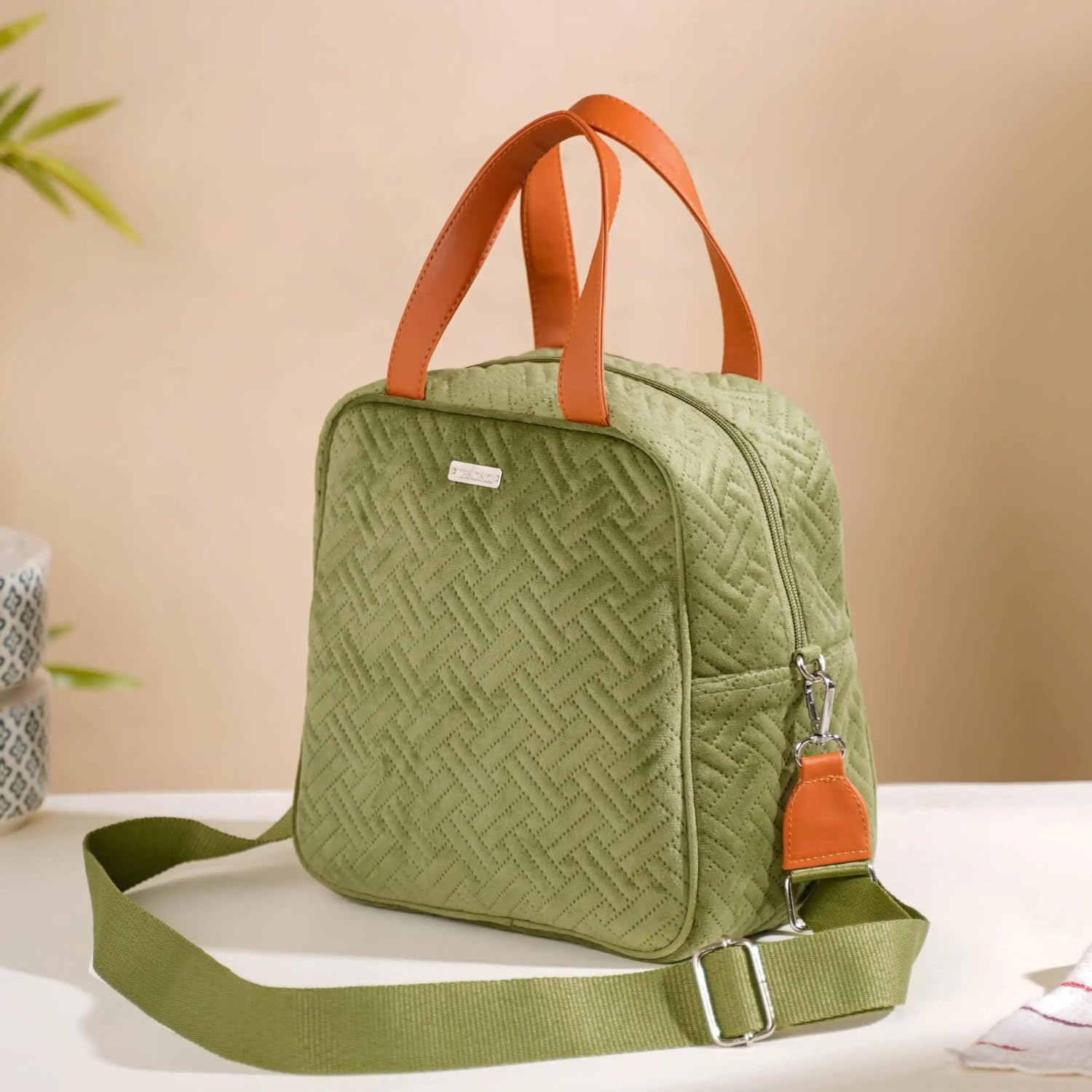 Nestasia Velvet Lunch Bag - Keeps Food Fresh! -3