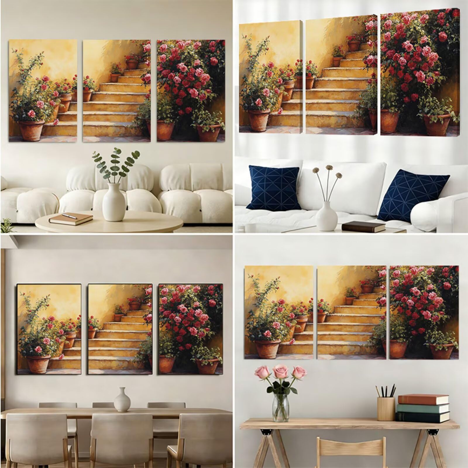 Zestawy do malowania diamentowego, kwiatowe zestawy do malowania diamentowego, tryptyk dla dorosłych, krajobraz, DIY, kwadratowy kryształ, kryształ górski, haft krzyżykowy, prezenty dla kobiet