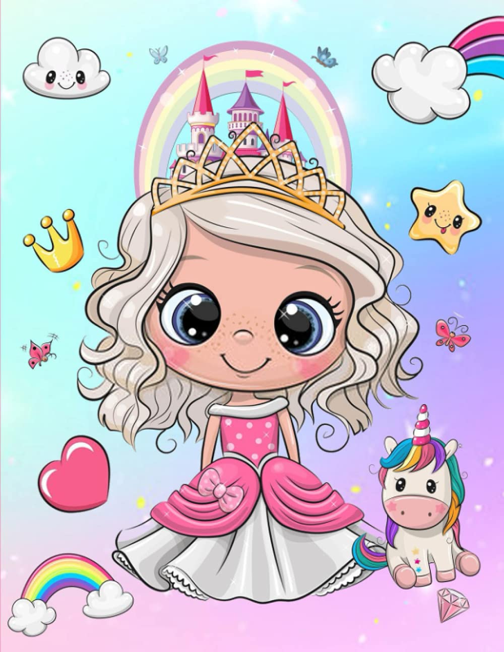 Cuaderno de Princesita para las pequeñitas de casa: Un Cuaderno diseñado para Niñas de 2/4 años; para usar en la guardería, el preescolar, en casa; ... tareas de inicio para su aprendizaje.