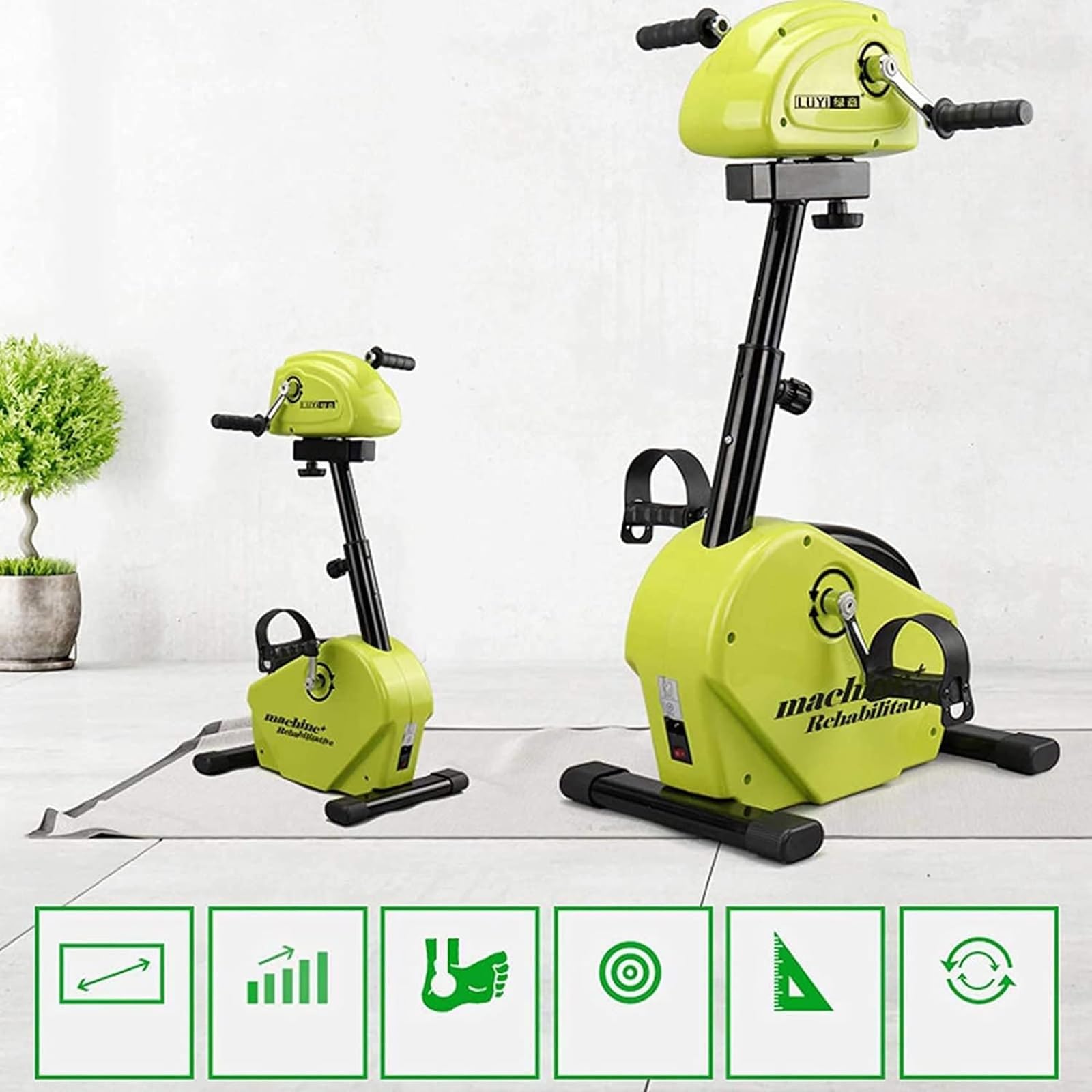 Zmotoryzowany rower treningowy z pedałami Rower rehabilitacyjny Starszy rower treningowy do ćwiczeń kończyn górnych i dolnych, Mini rowerowy sprzęt rehabilitacyjny dla osób niepełnosprawnych (Color :