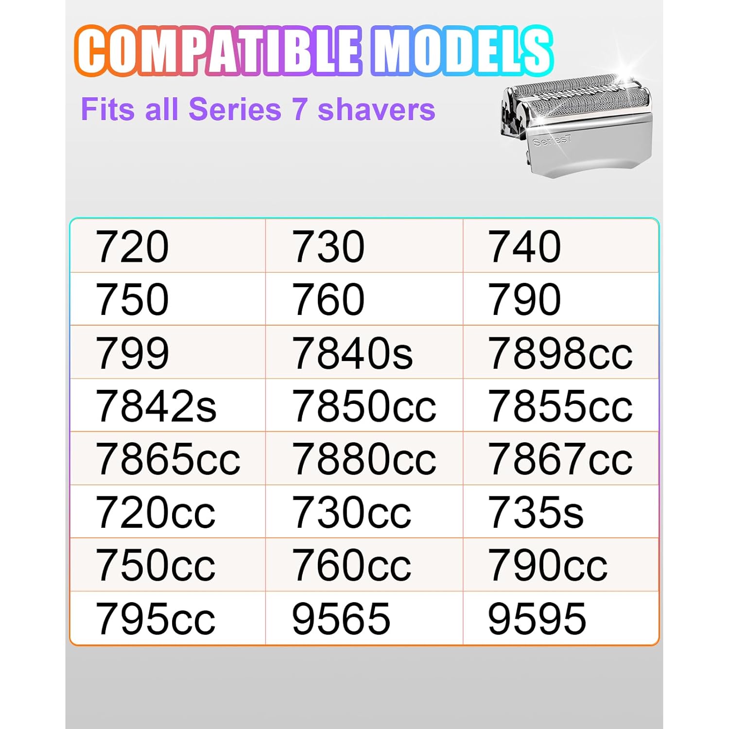 2 Pack 70S Replacement head Replacement Head Compatible with Braun Series 7 Foil Shaver Replacement Heads 70s 790CC, 720, 750CC, 760CC,9565 Foil Shaver - Image 2