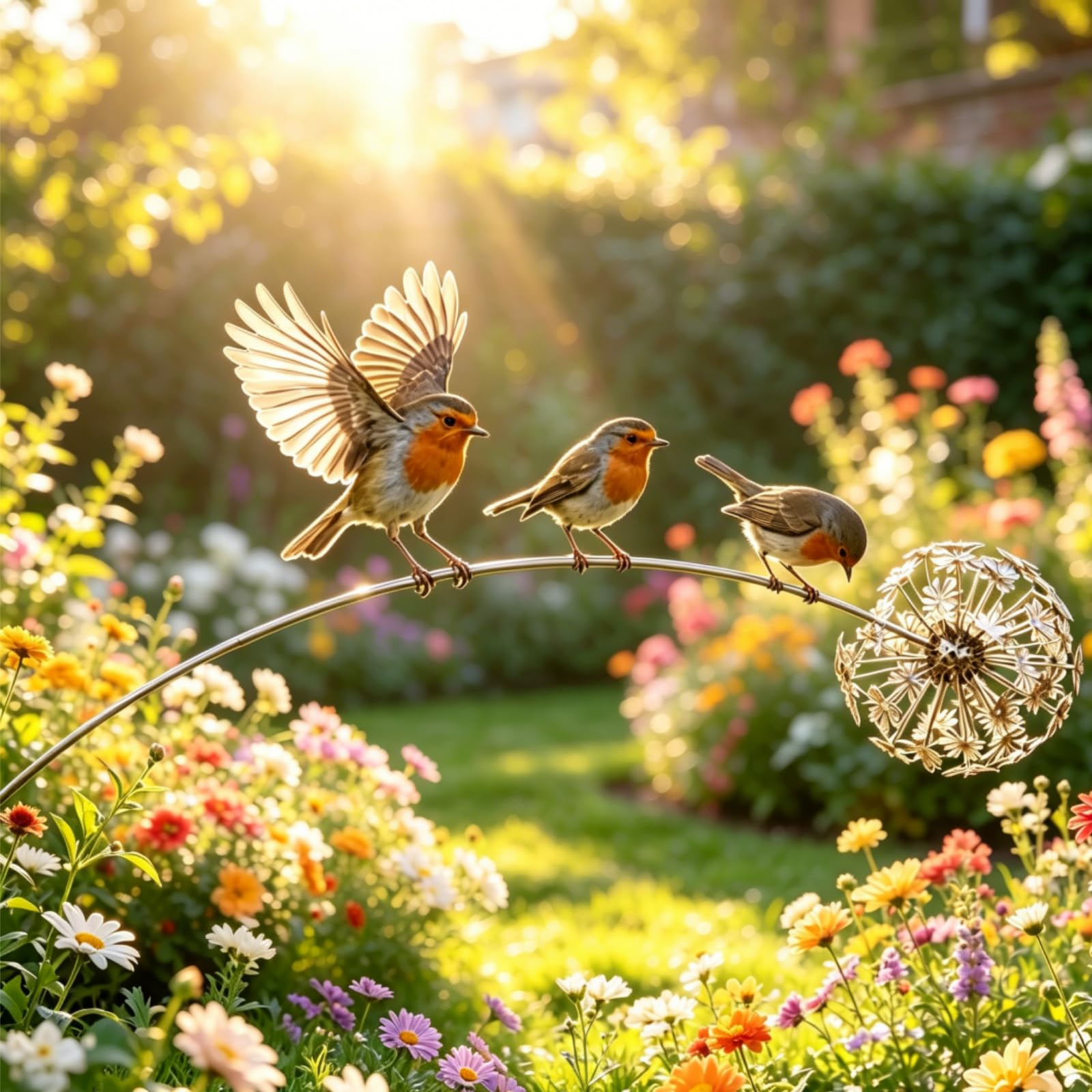 Escultura conmemorativa de petirrojo, un tierno recuerdo en tu jardín
