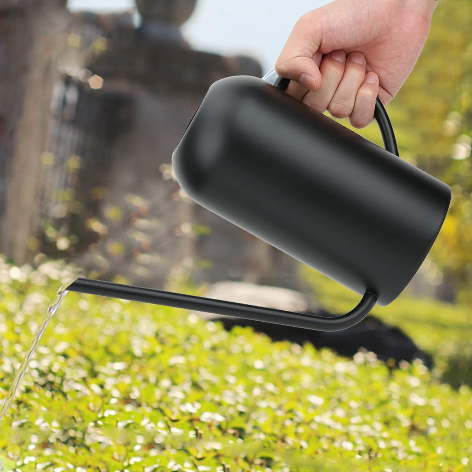 Ejoyous Arrosoir en Acier Inoxydable, 1,5 L, Long Bec, Style Moderne, pour Plantes d'Intérieur, Succulentes, Herbes, Jardins