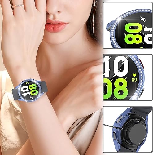 Miniatura 3 de RICHONE - Funda protectora de pantalla compatible con Samsung Galaxy Watch 5Galaxy Watch 4 de 1.575 pulgadas, diamantes brillantes (8 colores,