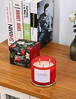 Vista 9 de Strawberry Vanilla Bliss - Vela perfumada de soja de 3 mechas de 15.8 onzas Vela grande de bayas y vainilla para el hogar Vela relajante