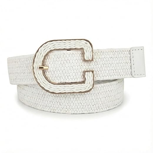 Cinto Feminino Elástico Branco Inspiração Palha Plus ZERASTOCK Prime Essex