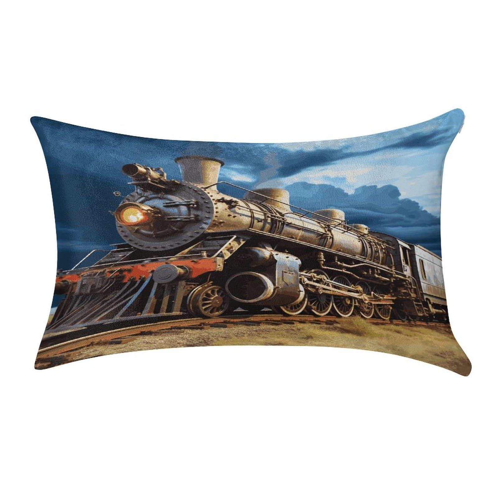 FekiLoot Locomotive Pillow Covers Luxury Velvet Oblong Pillowcases Rectangular Throw Pillows Case Decorative Velvet Cushion Covers Ultra Soft Lumbar Pillow Shells 12 X 20 in