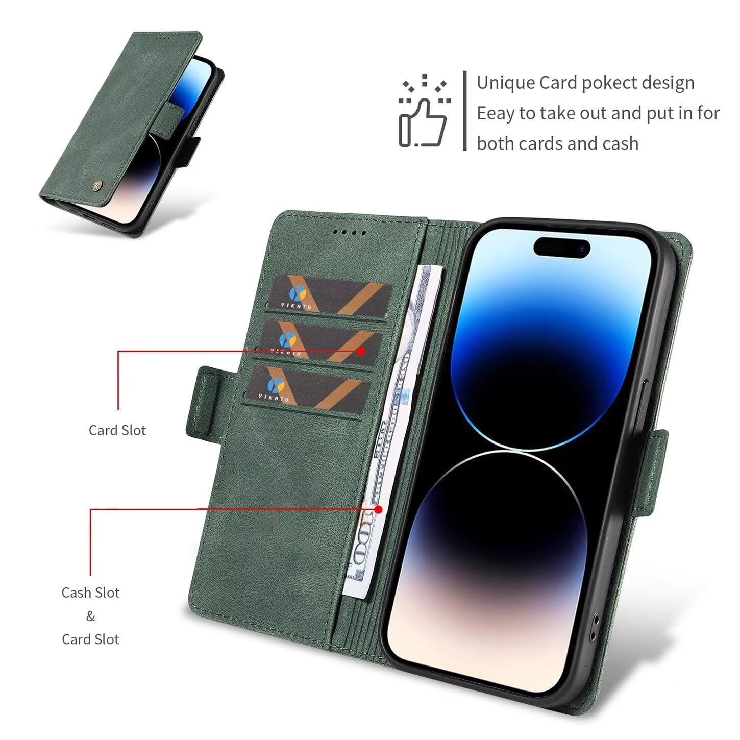 Custodia Magnetica ILING Per Redmi Note 11S 5G / Poco M4 Pro 5G | Portafoglio In Pelle Con Supporto E Slot Carte - 2