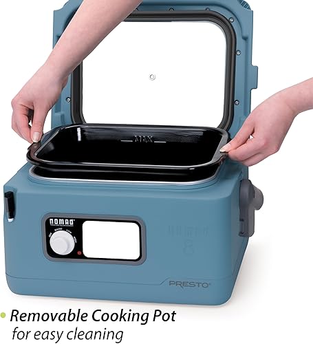Miniatura 9 de Presto 06017 - Olla de cocción lenta Nomad Traveling de 8 cuartos de galón, color azul