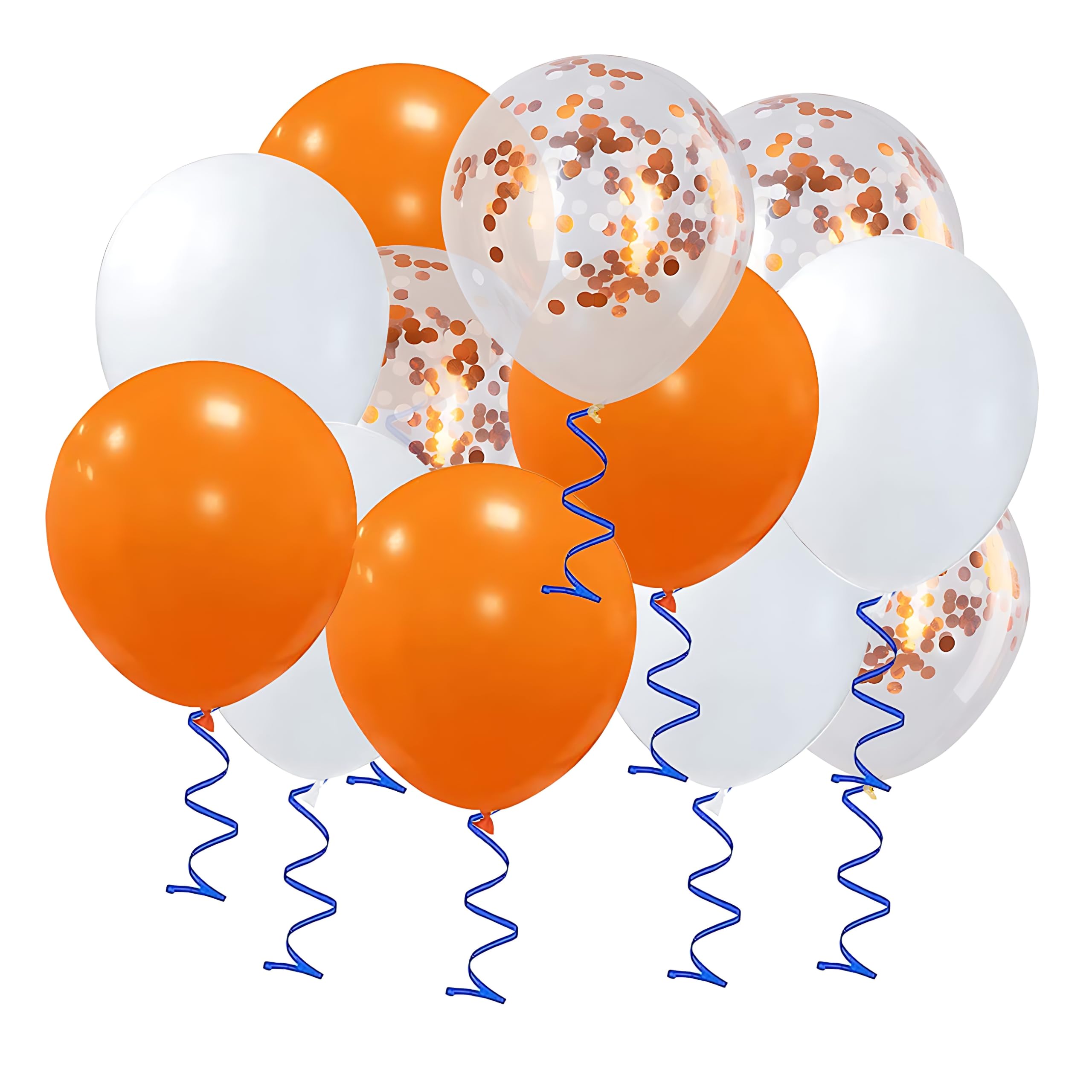 XIKSXITN 12 Inch Orange White Latex Balloons，Orange White Confetti Balloons for Party Decorations,Pack of 50
