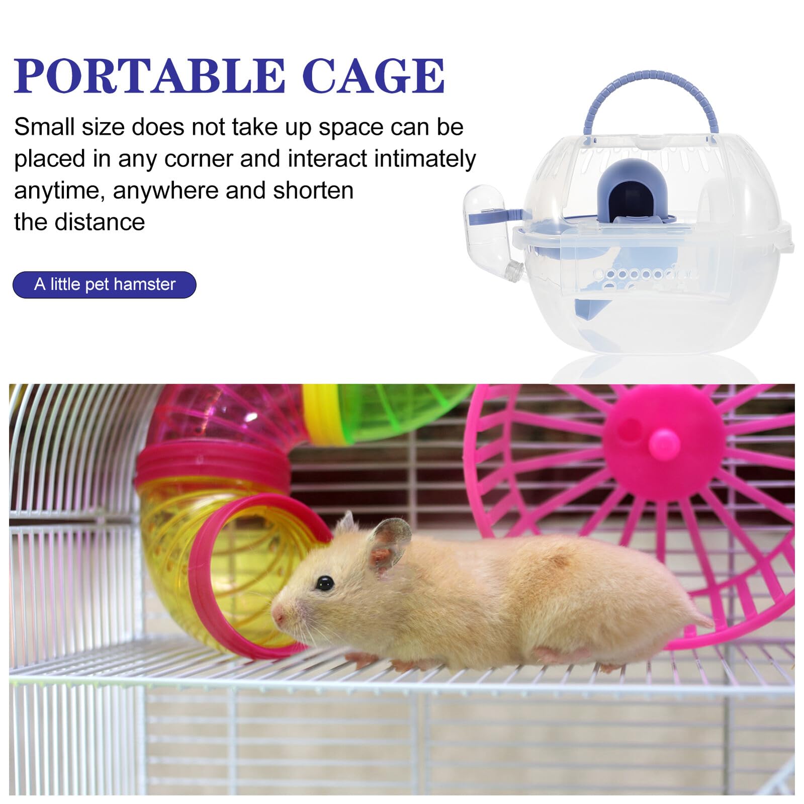 Hamster Tragebox aus Robustem Kunststoff Atmungsaktiver Outdoor Käfig mit Belüftung Langlebige Transportbox für Zwerghamster Geeignet für Kleine Haustiere Wie Kaninchen und