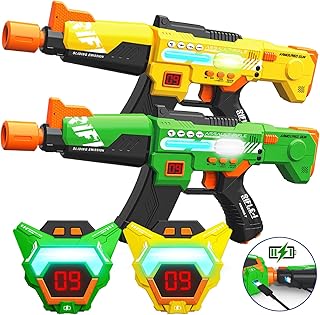 Laser Tag Guns Toys Set of 2 with Rechargeable Upgraded LED Digital Multi-Functional Vests Birthday Gifts for Kids Boys Girls 8 9 10 11 12+ Years Old Teens Adults Christmas Indoor&Outdoor Activities
