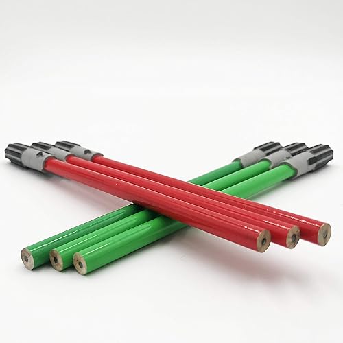 Miniatura 2 de Lápices de espada de sable de luz de neón, recuerdos de fiesta o suministros escolares, verde y rojo para fanáticos de Star Wars (paquete de 6)