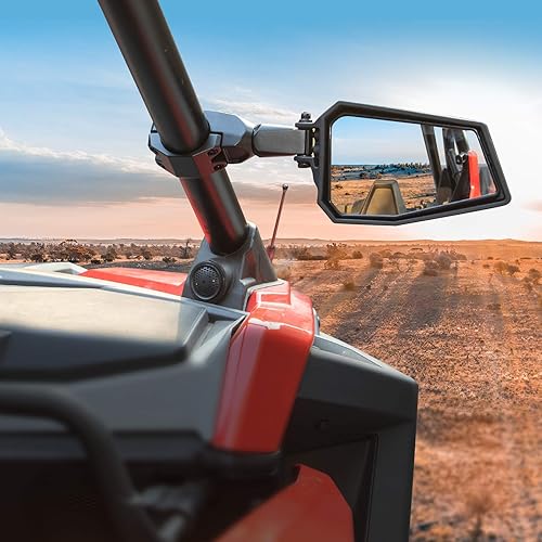 Miniatura 8 de KEMIMOTO UTV - Espejos laterales color negro, azul, rojo y naranja, compatibles con Polaris RZR 900 1000 XP Pro Talon Can Am- Funciona con jaula de