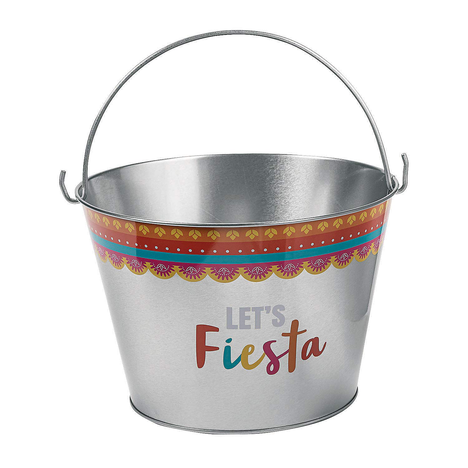 FIESTA METAL PAIL LARGE - Party Supplies - 3 Pieces