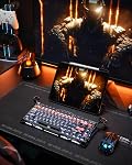 GravaStar Mercury K1 Pro Wireless Gaming Keyboard, Aluminum Alloy, 75% Layout Custom Keyboard, Designed for Durability & Unique Aesthetic (CyberFlare)