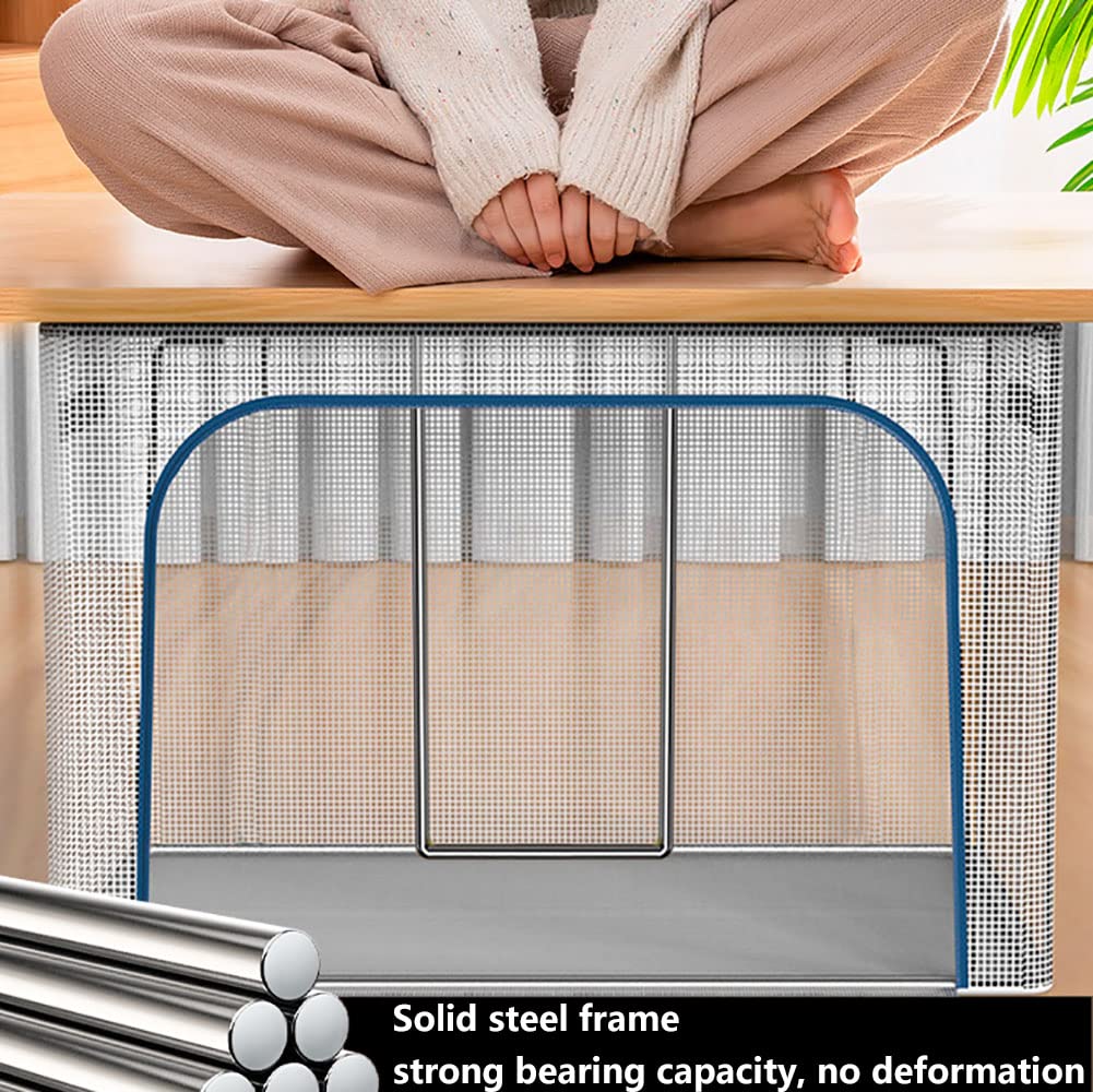 Grande Capacité Sac De Rangement Organisateur Pliable Cadre en Acier Boîte De Rangement Pliable Vêtements Sac Solution Organisateur (A)