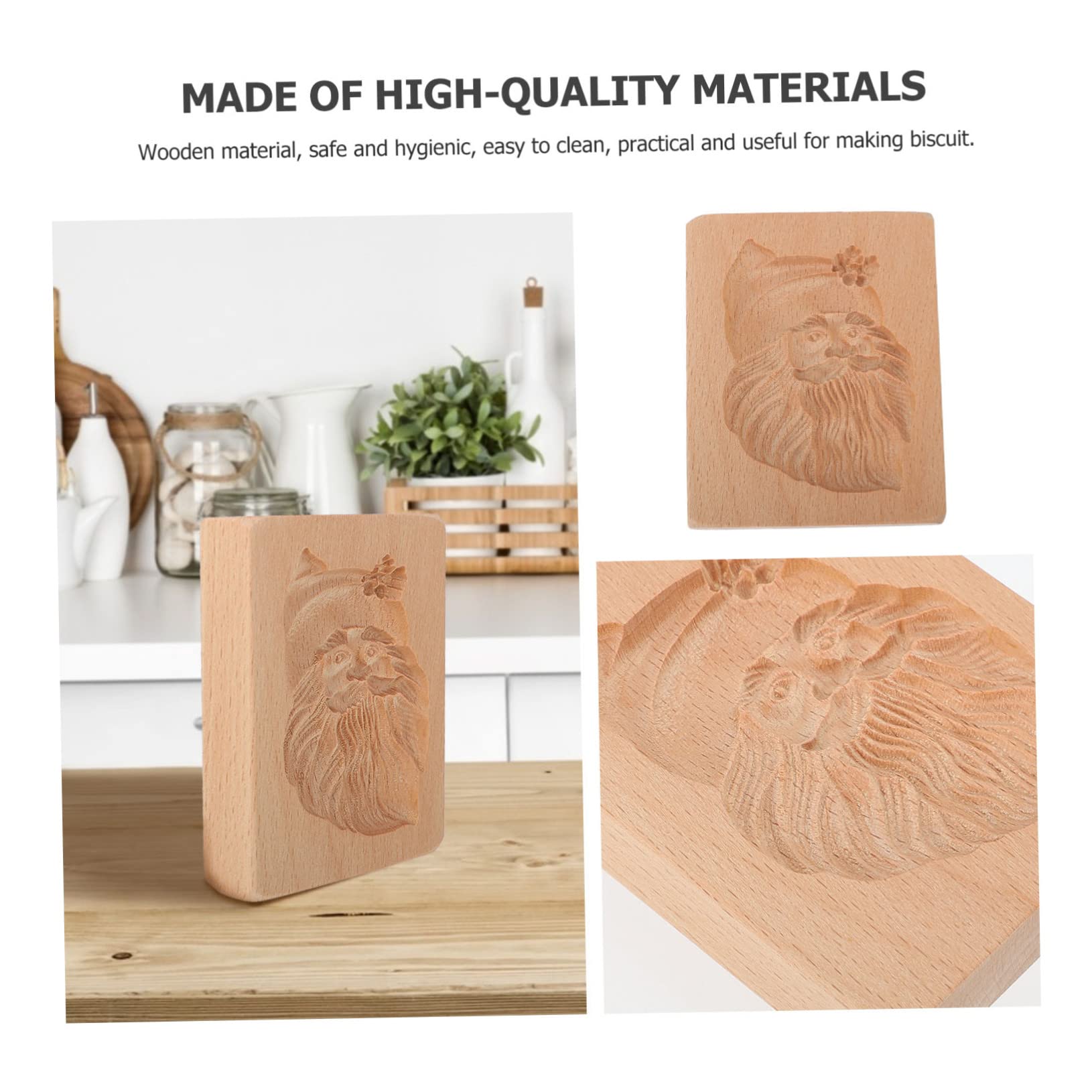 Keksausstecher, Keksformen aus Holz, Kekse, 1 Stück, Holzplätzchen, Weihnachtskekse, Prägung, Plätzchen, Weihnachtsmann, Chiffon, Kuchen, Schokolade