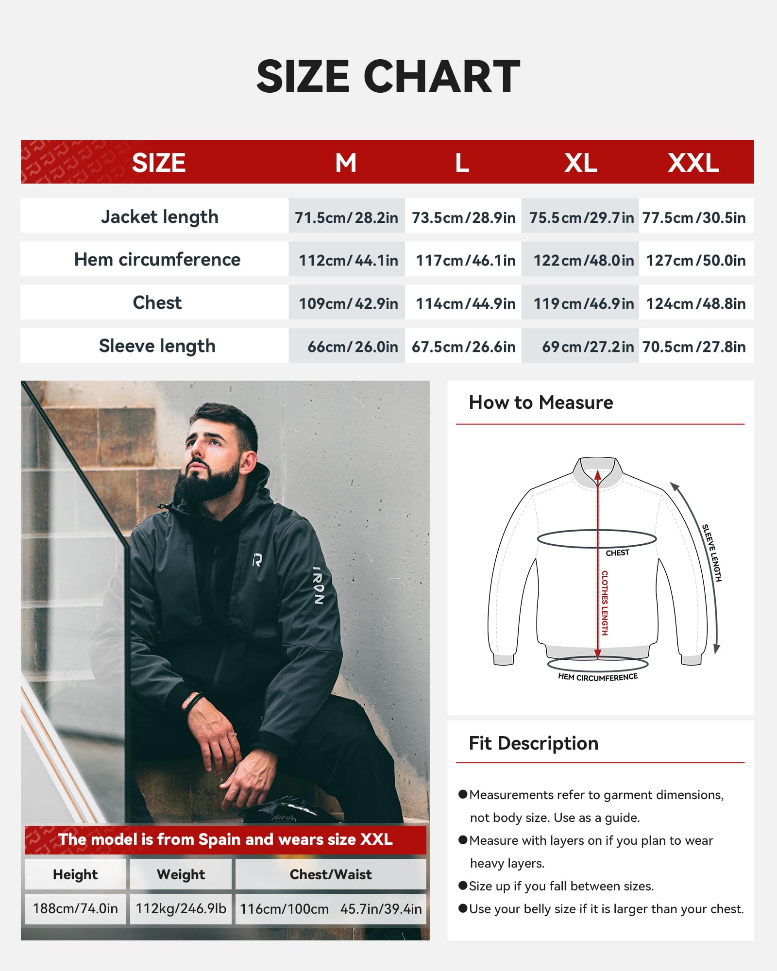 RIDEIRON Chaqueta moto hombre,Chaqueta moto invierno con hombreras y coderas homologadas,equipo de protección,forro extraíble para proteger del frío y el viento en todas las estaciones,Negro