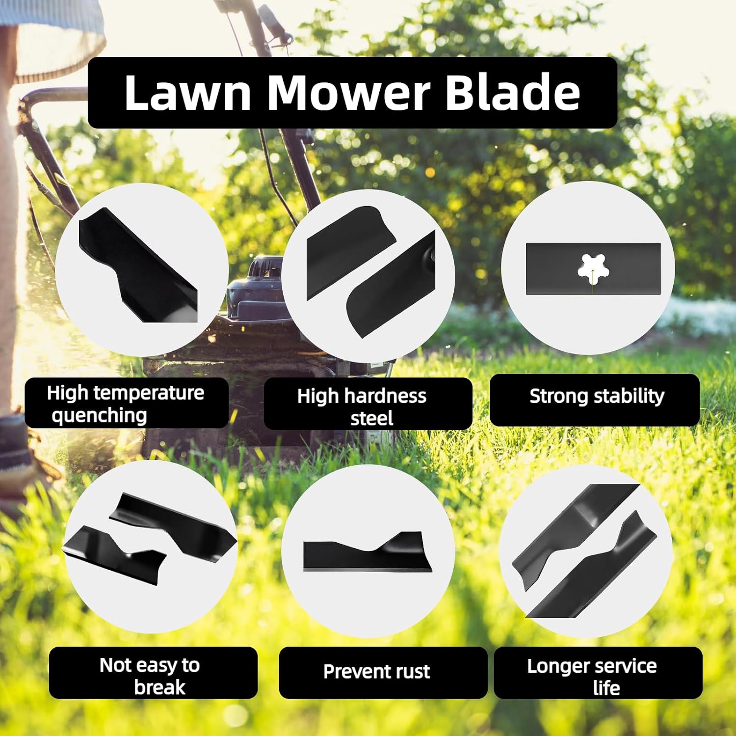 187256 Mower High Lift Blades Fit Husqvarna/Craftsman/Poulan/Ariens 187256, 532187256, 539112053, 187254, 532187254, 11180, Z254, LGT2554, LGT2654, LGTH2454