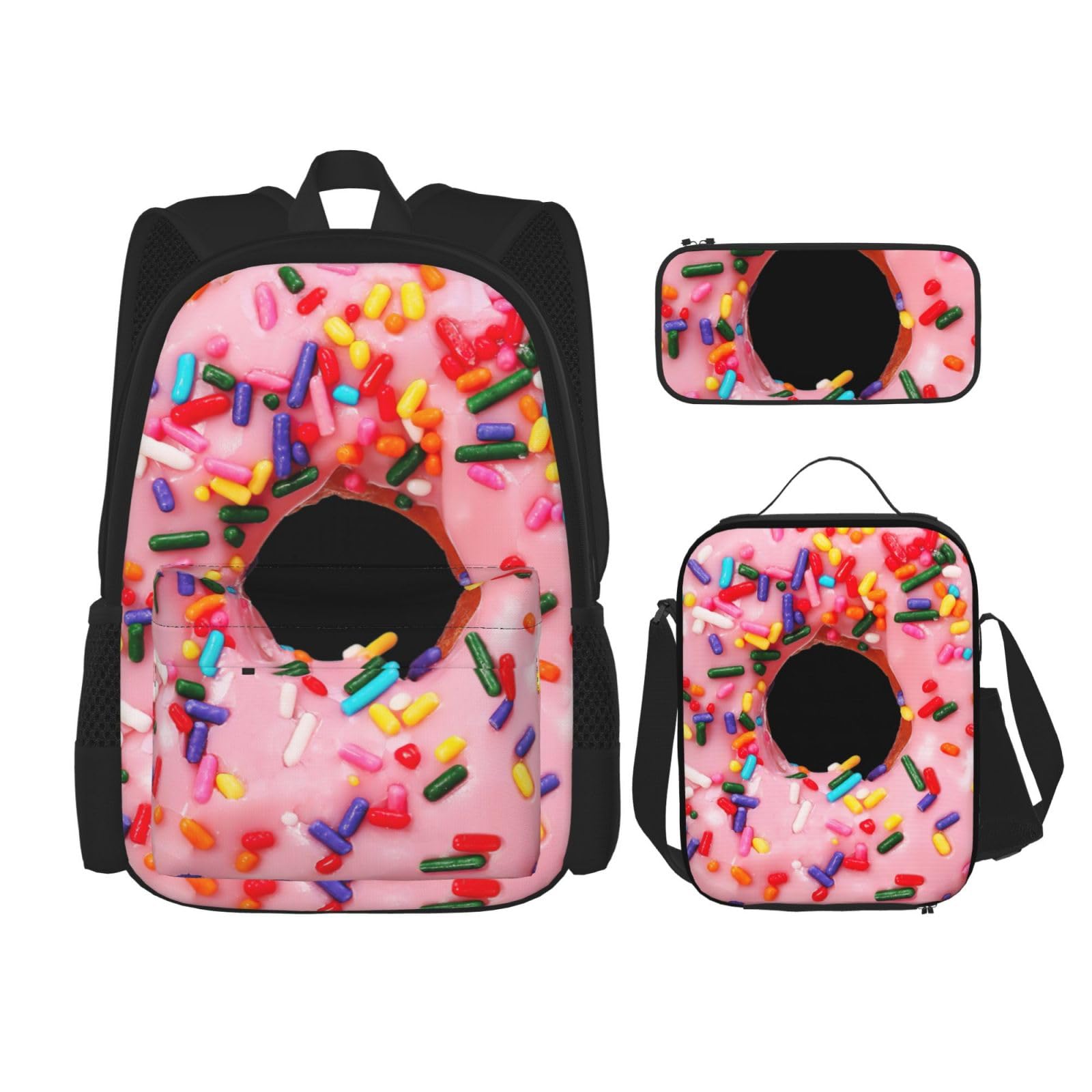 Zaino, borsa portapranzo, astuccio, set da 3 pezzi, per lavoro e