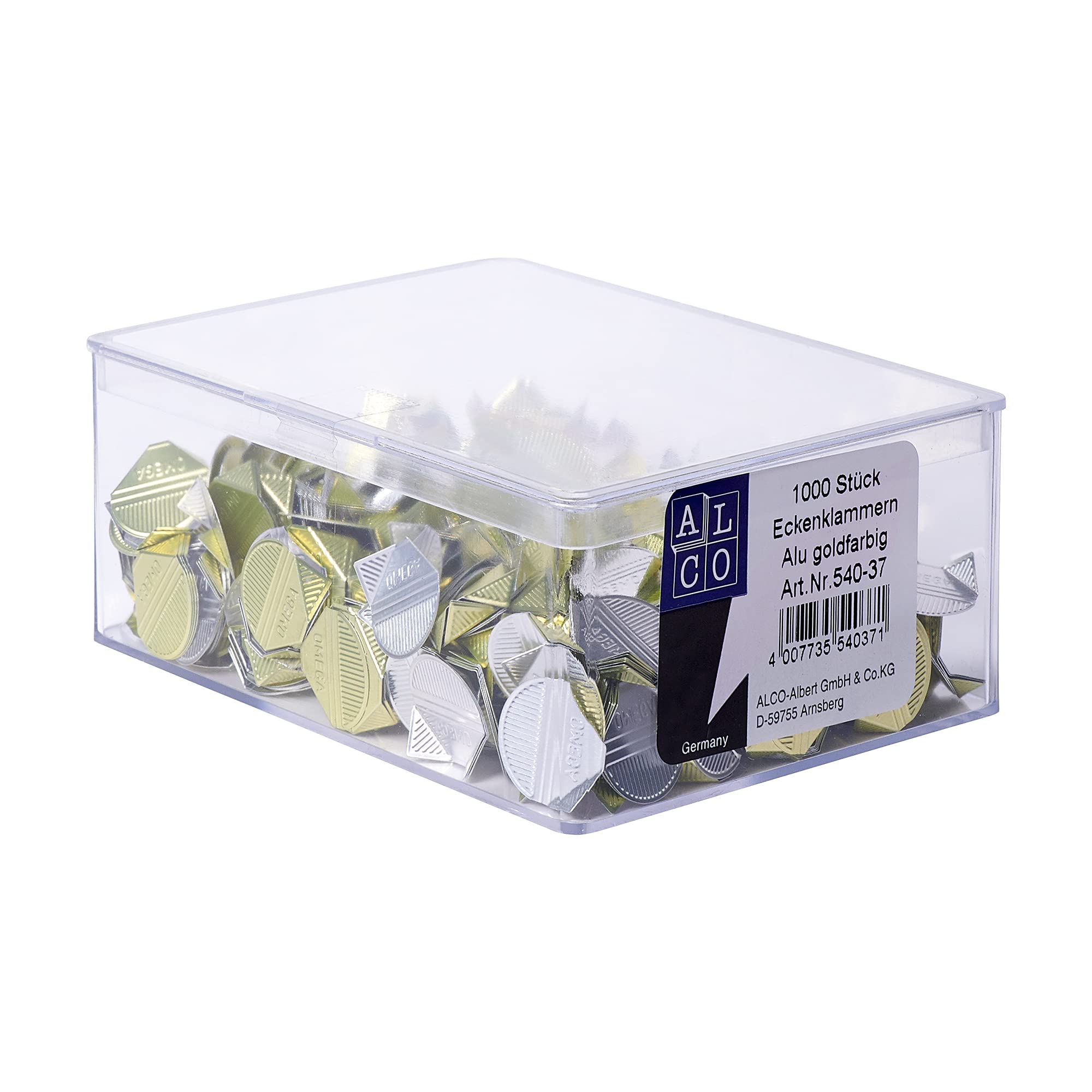 ALCO-Albert 540-37 - Hoekklemmen van aluminium, 1000 stuks, goud gelakt