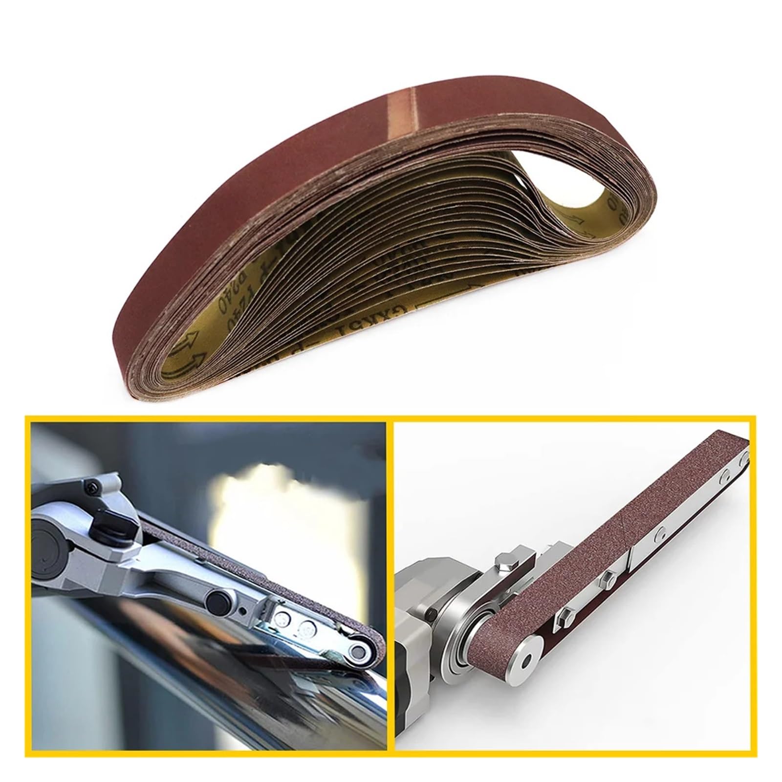 Nastro Abrasivo Kit di nastri abrasivi da 24 pezzi 762 * 25 mm, 4 for ogni grana 60/80/120/150/240/400, in ​​alluminio for lucidatura legno e metallo Per Levigatrice A Nastro Portatile