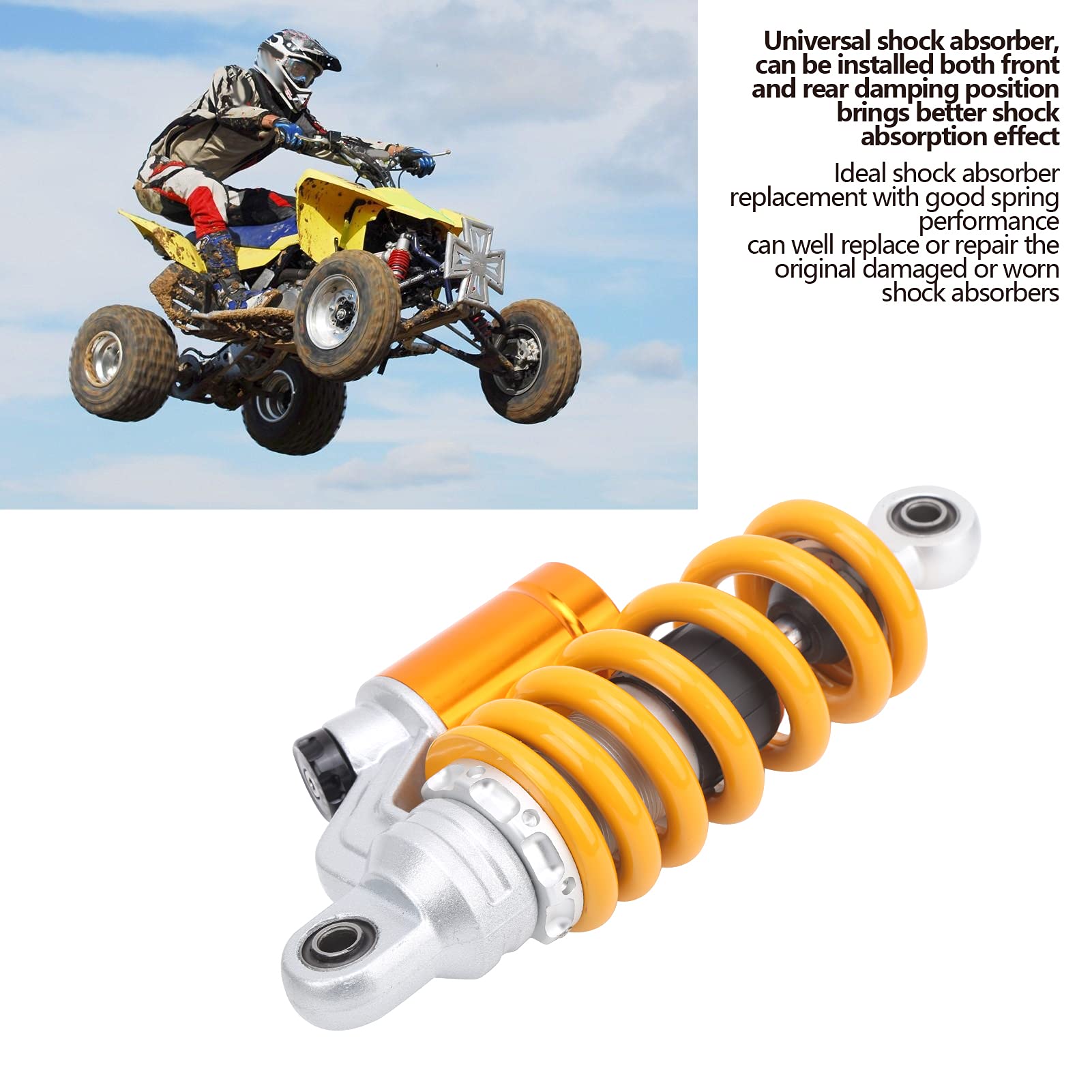 Akozon Amortyzatory Przednie/tylne Uniwersalny Amortyzator Zawieszenia Amortyzatora 240 Mm Ze Zbiornikiem Powietrza do Motocykla Terenowego ATV