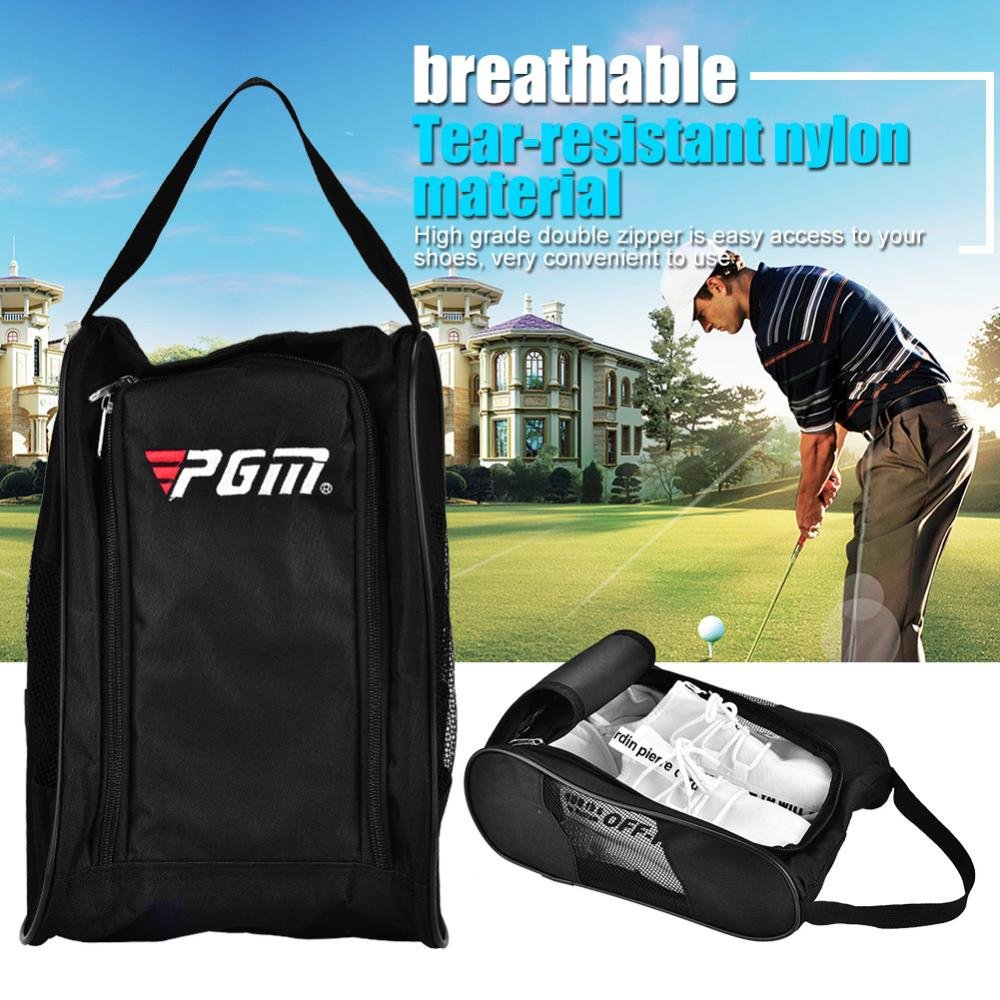 Bolsa para Zapatos de Golf, Transpirable Portátil Bolsa de Zapatos Deportivos Bolsa de Almacenamiento (Negro)