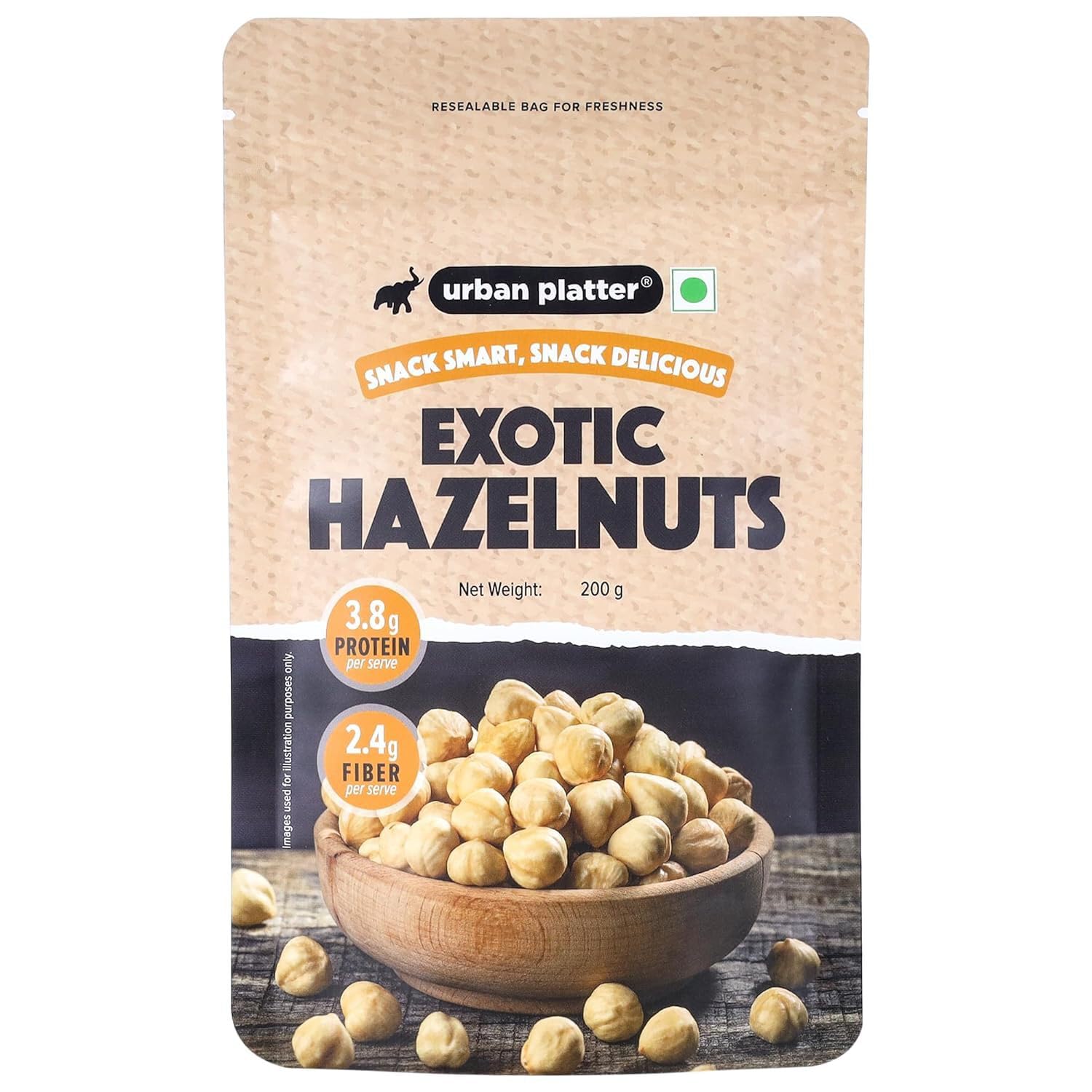 Urban Platter Exotic Hazelnuts, 200g, (Protein & Fiber Rich, For Confectionery, Baking, Nut Pastes & Dessert)