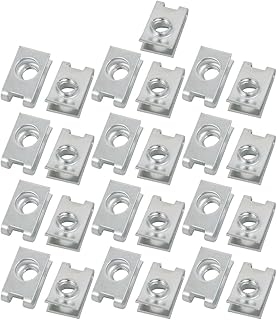 Aexit M6 19mmx11mm Home Hardware Iron Zinc Plated Extruded U Nut Clip 25pcs Model:81as22qo491