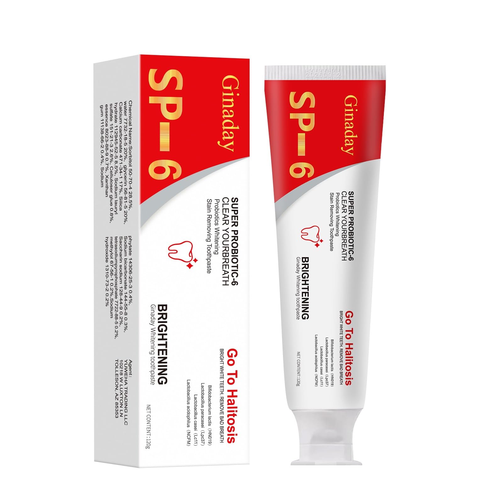 SP-6 Ultra Whitening Toothpaste,Deep Cleaning Care Fresh Breath Super Probiotic-6 Toothpaste with Probiotic Oalance Oral Microbiot. (1 Pcs)