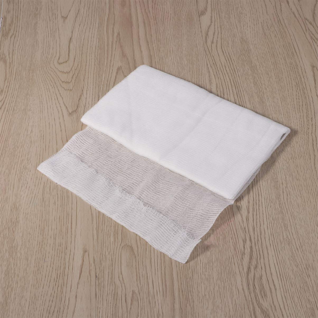 Chiffons en Mousseline pour la Cuisson, Lot de 15 (50x50 cm), Non Blanchis, Chiffons à Fromage en Coton Réutilisables et Lavables pour Filtrer,15 * Chiffons en Mousseline, Blanc Crème