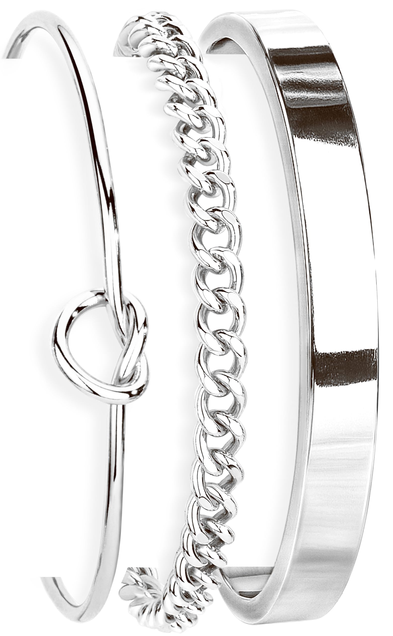 Gold Bangle Cuff Bracelet for Women, Dainty 14K Gold Cuban Forever Love Knot Infinity Bracelets for Women, Simple Link Chain Bracelets Jewelry Gifts Adjustable