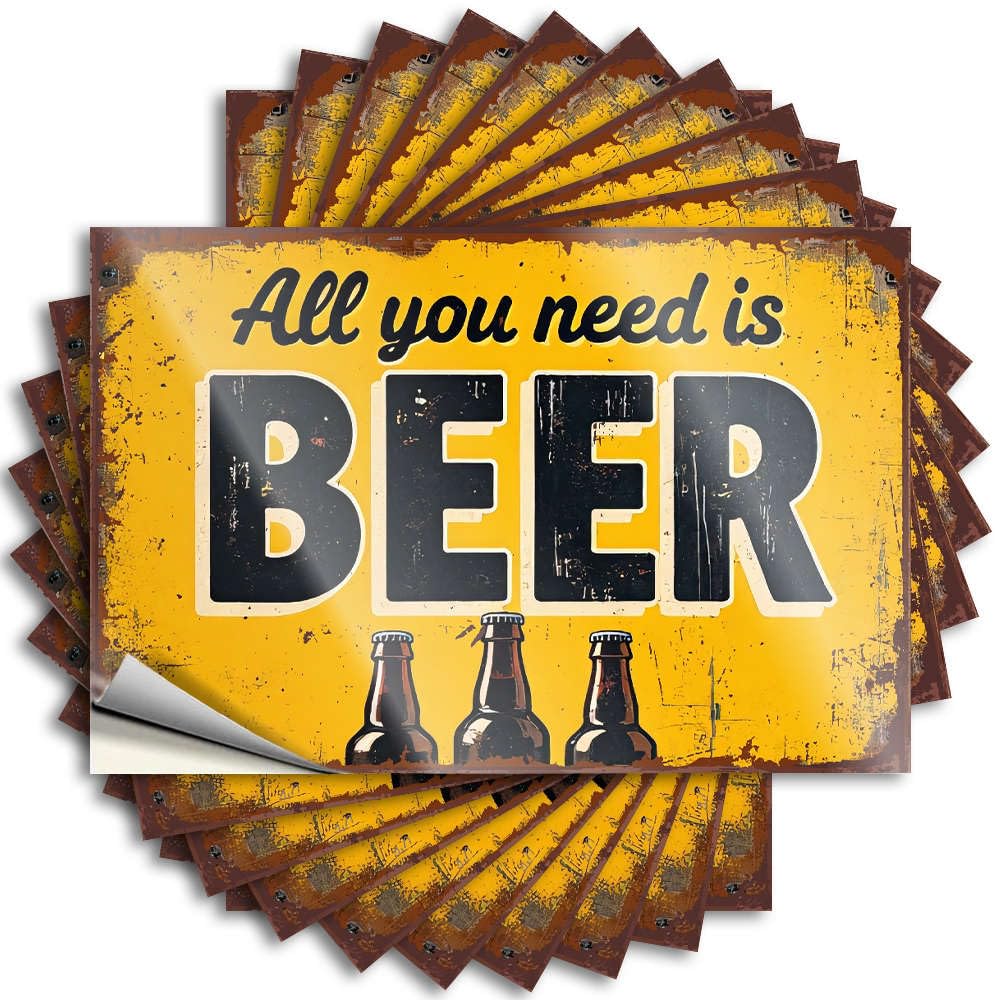 Funny Sticker Aesthetic, Layered Hard All You Need is Beer. | Home Entrance Decor(8X12CM)