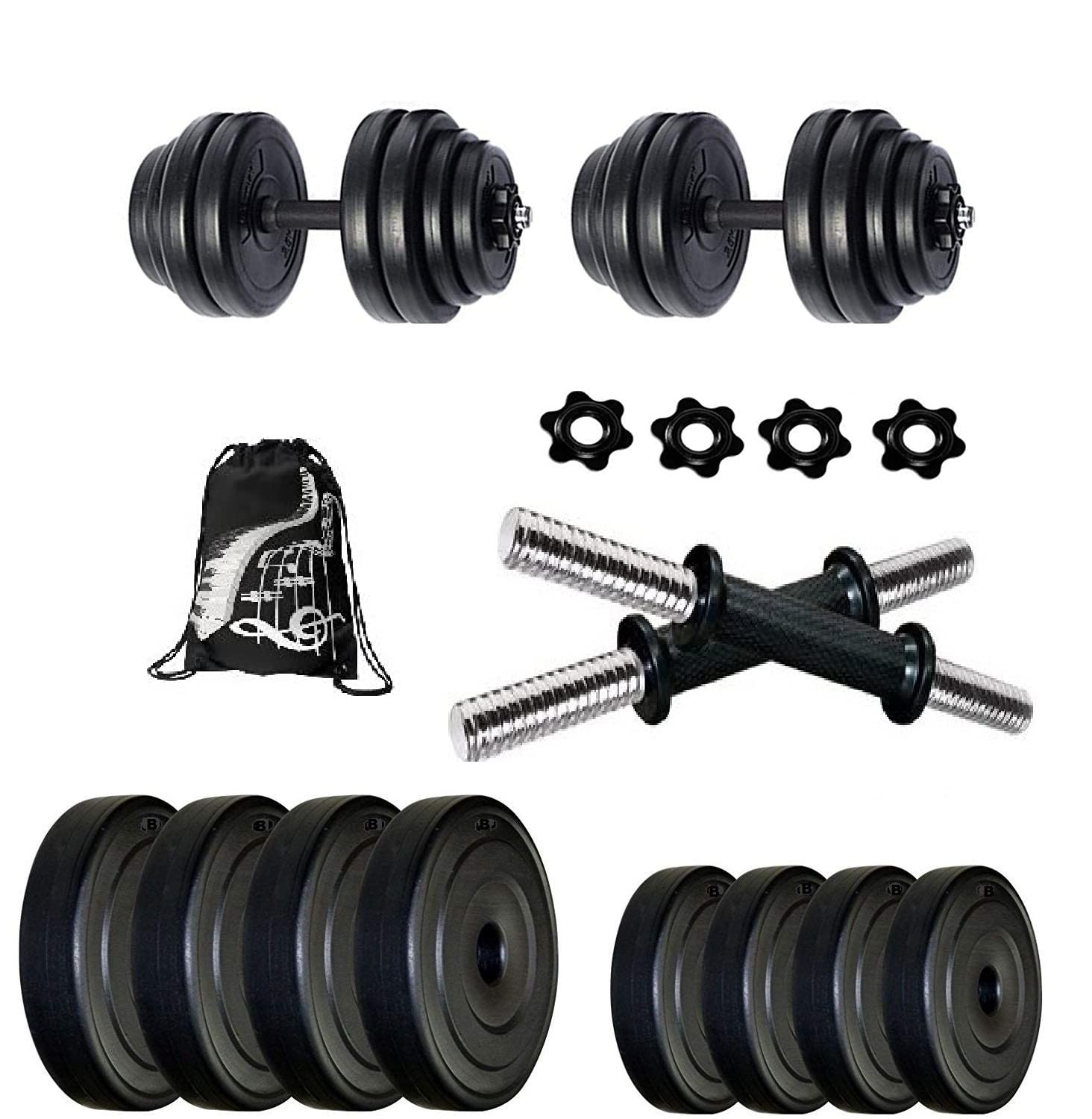 Bodyfit Adjustable Dumbbell Exercise Rods, Weight set, Home Gym Fitness Kit, Gym Plates Equipment, Gym Set. (16 Kg Weight Set) (B0BB78ZS3G) Amazon Price History, Amazon Price Tracker