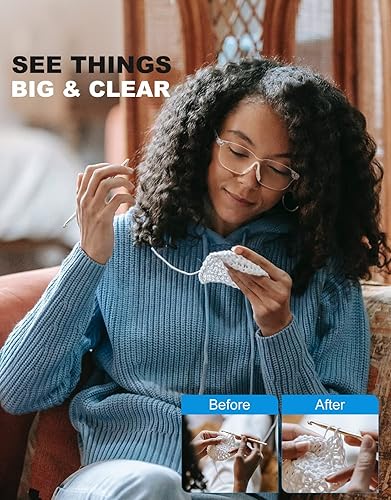 Miniatura 10 de Lupa 160% para trabajo cercano, hobby, manualidades, lectura, joyería, reparación de costura para lectores, mujeres, hombres, ancianos, OS8601