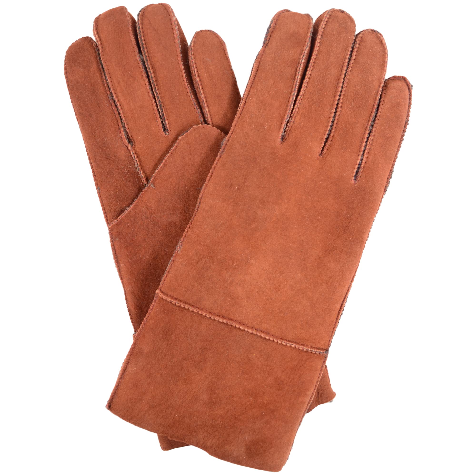 Snugrugs Women's Dark Tan 100% Genuine Sheepskin Glove - Large (7.5")