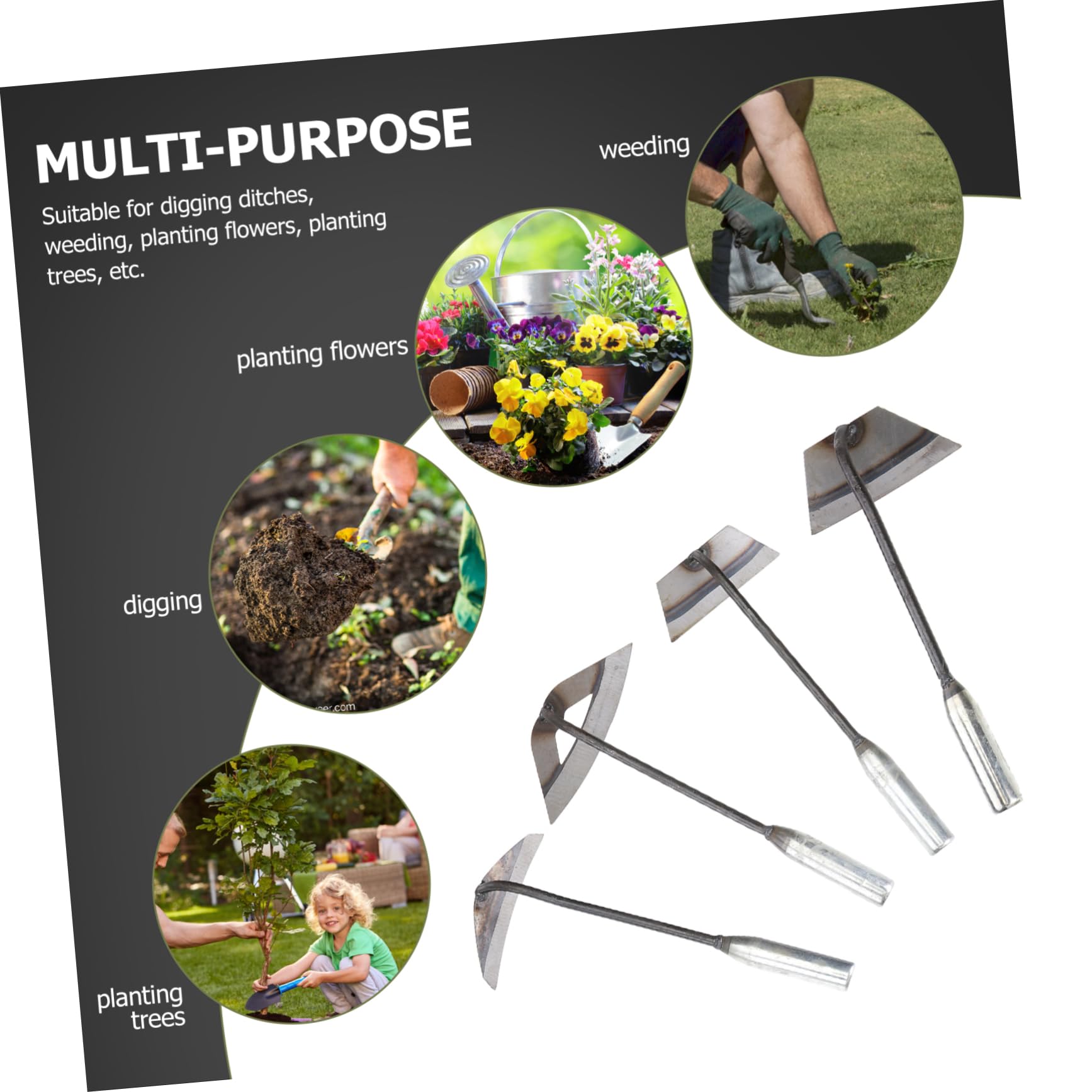 SUPVOX 4piezas Azadas De Mano para Jardinería y Multifuncionales para y Deshierbe