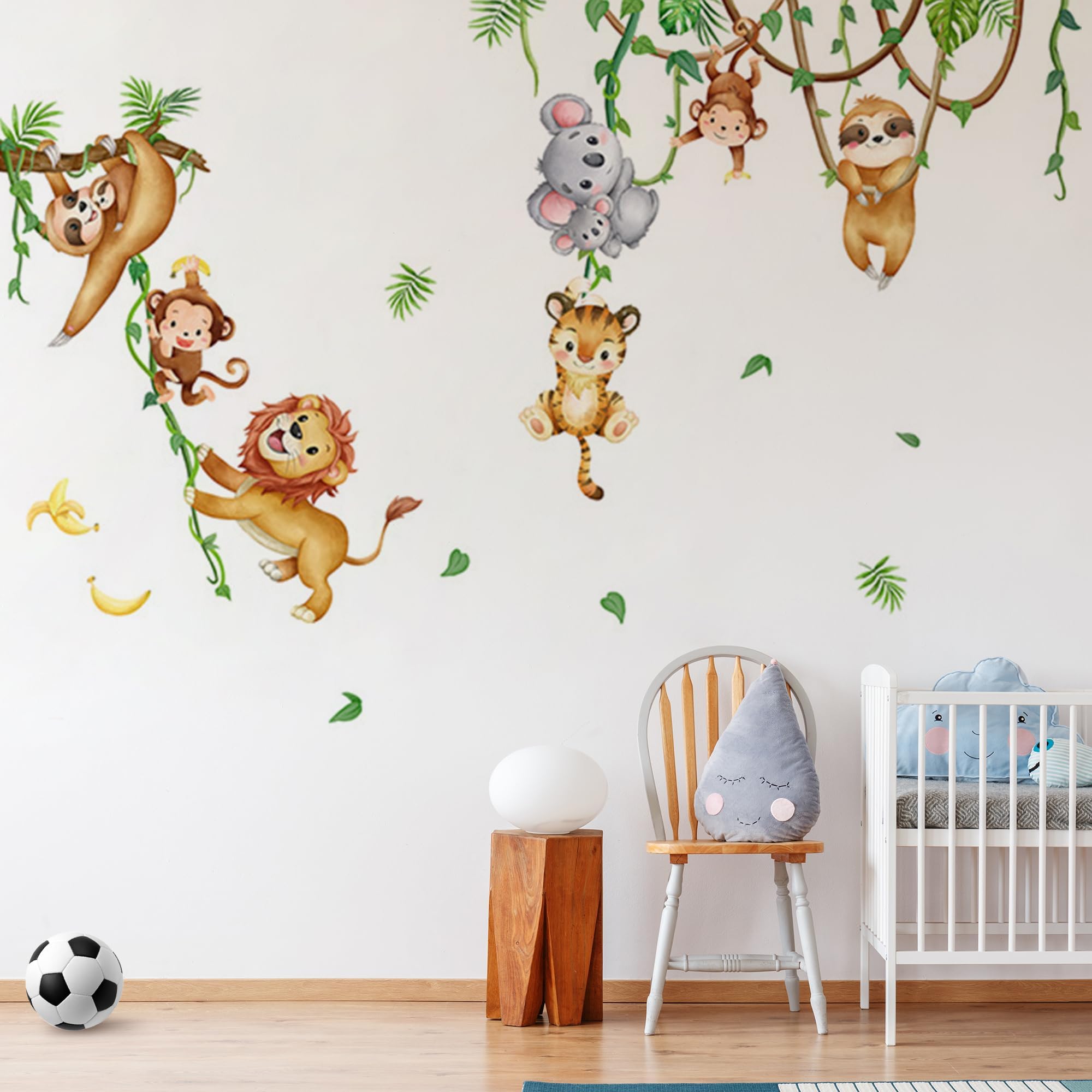 Little Deco Wandtattoo Safari Tiere - Giraffe Löwe Zebra Dschungel Design Für Kinderzimmer