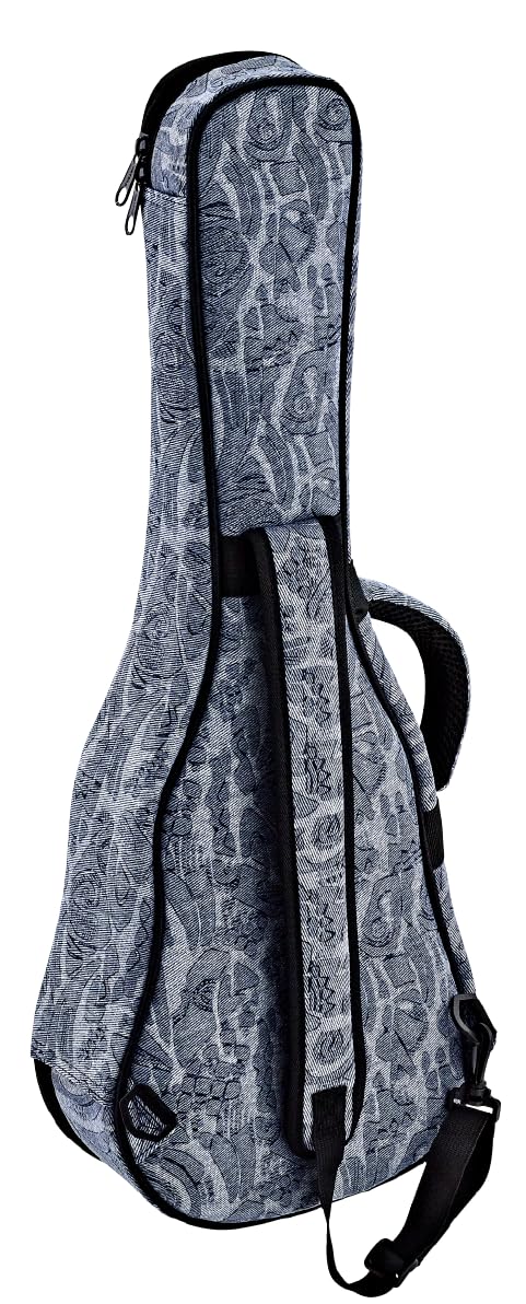 Ortega Guitars Jean Ukulele Gigbag - Tenor Ukulele Tasche - Höhe 69 cm - Breite 24 cm - Mit Schultergurten - Baumwolle / Leinen, Blau (OUB-TE-BLJ)