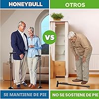 Vista 5 de HONEYBULL Bastón plegable para hombres y mujeres, plegable, ajustable, resistente, de pie, todo terreno, plegable para personas mayores y adultos